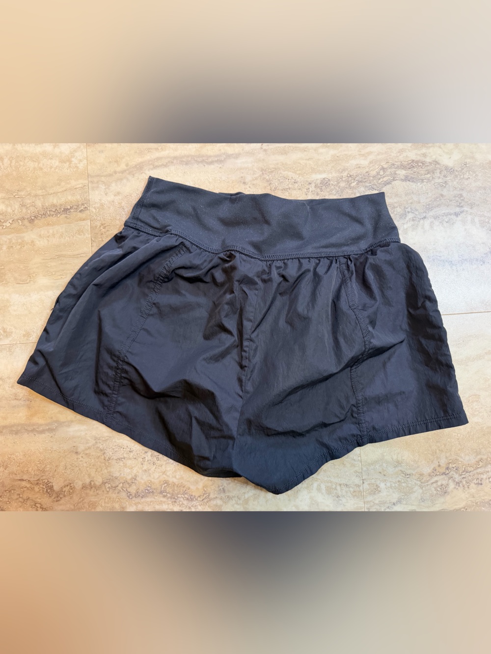 Aerie Black Lightweight Athletic running Drawstring Shorts - Picture 3 of 4